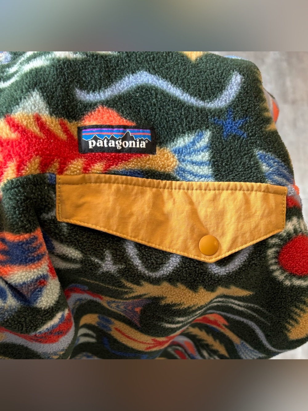 Patagonia Salmon Energy Snap T Fleece Sweater Mens Large - Picture 5 of 9